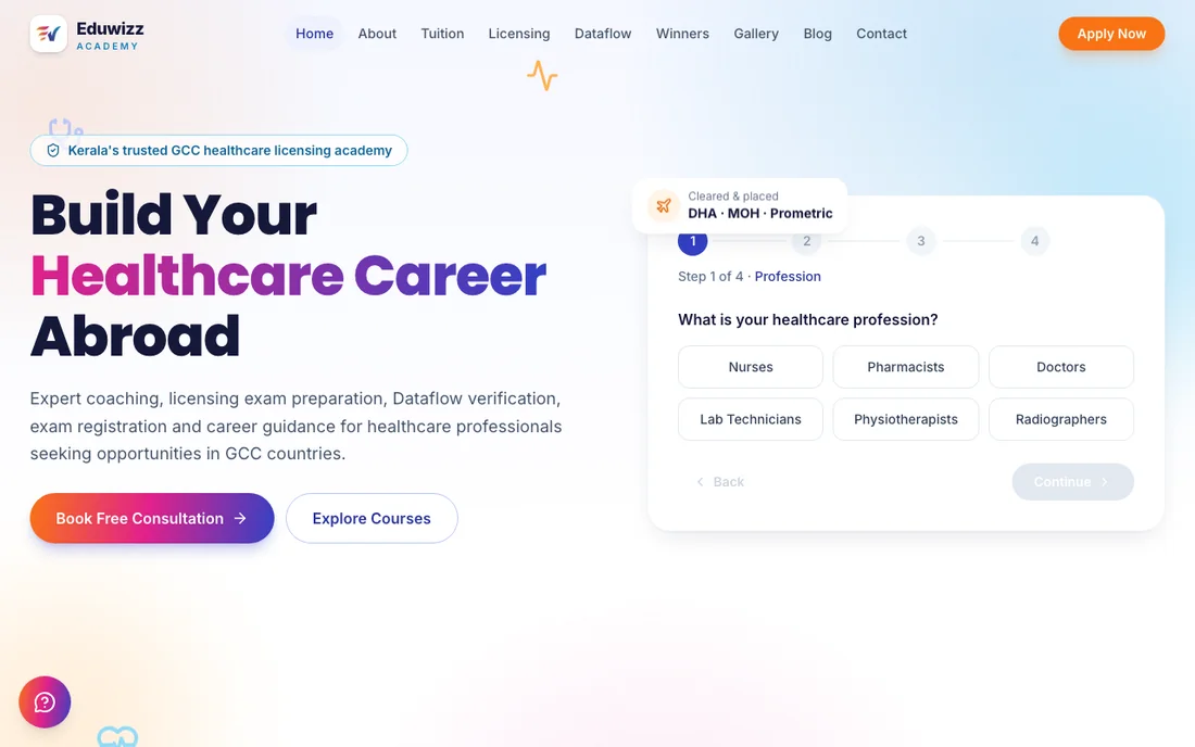 The Eduwizz Academy home page